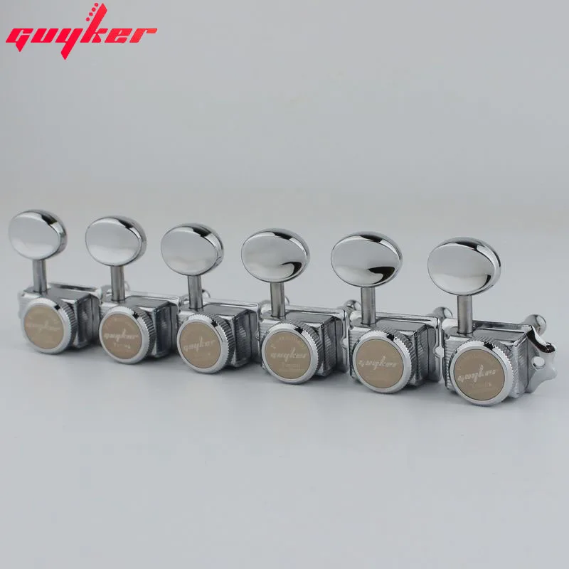 GUYKER Vintage Nikkel/Chroom Lock String Tuners Elektrische Gitaar Machine Heads Tuners Voor ST TL Gitaar Stemsleutels