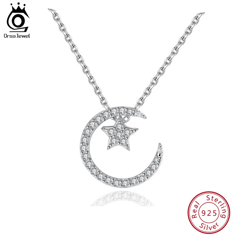 

ORSA JEWELS ожерелье с кулоном в виде звезды из стерлингового серебра 925 пробы с австрийским кристаллом для женщин 4 способа ношения ожерелье Подарки SN06