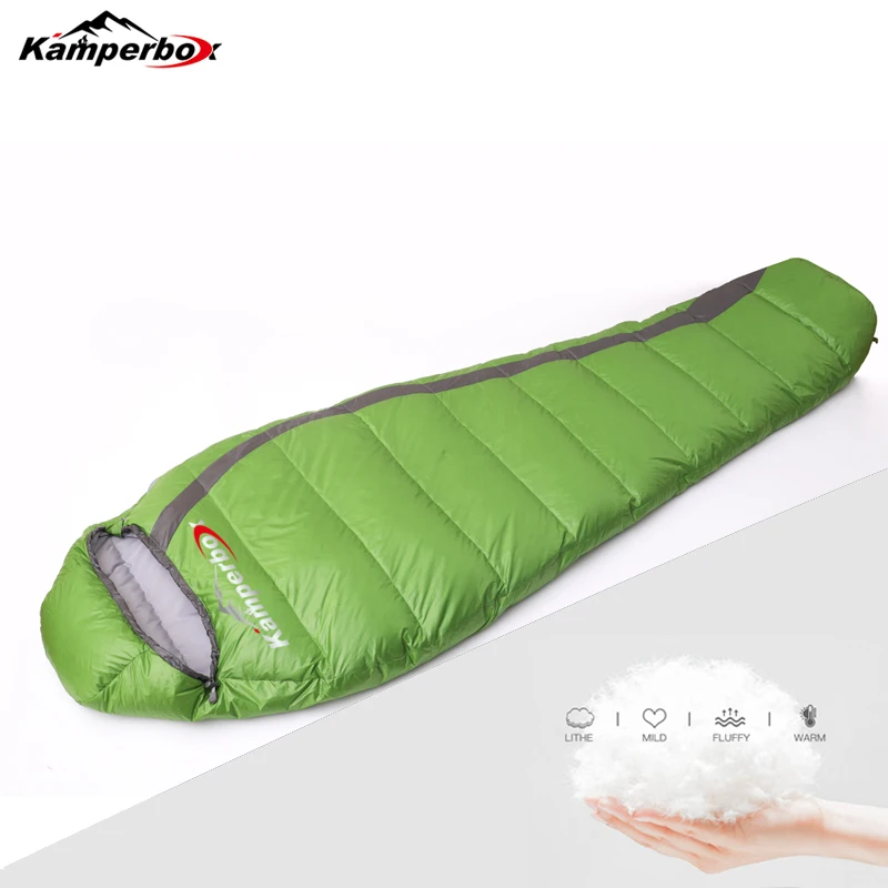 Kamperbox-saco de dormir ultraligero para acampar, saco de dormir de invierno, equipo ligero para acampar