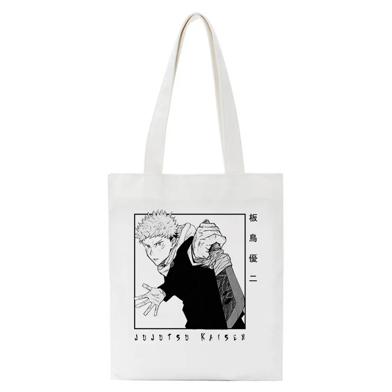 Jujutsu Kaisen-Bolso Kawaii de Anime japonés para mujer, bolsa de compras Harajuku de lona, bolso de mano para chica, bolso de hombro para mujer