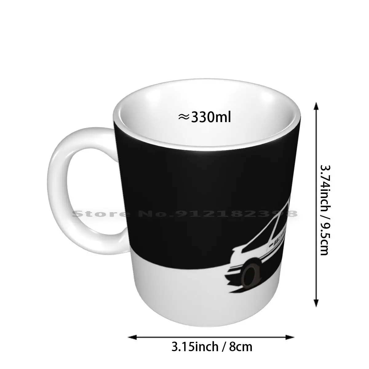 Initial D Ae86 Ceramic Mugs Coffee Cups Milk Tea Mug Car Thunderclap Manga Animates Automotive Race Tunning Teenager Ae86 Drift