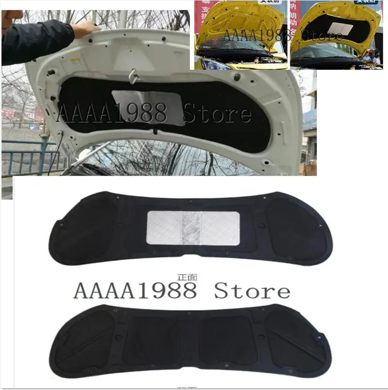 2014 2015 2016  for Hyundai Solaris Verna Heat Sound Insulation Cotton Front Hood Engine Firewall Mat Pad Cover Noise Deadener