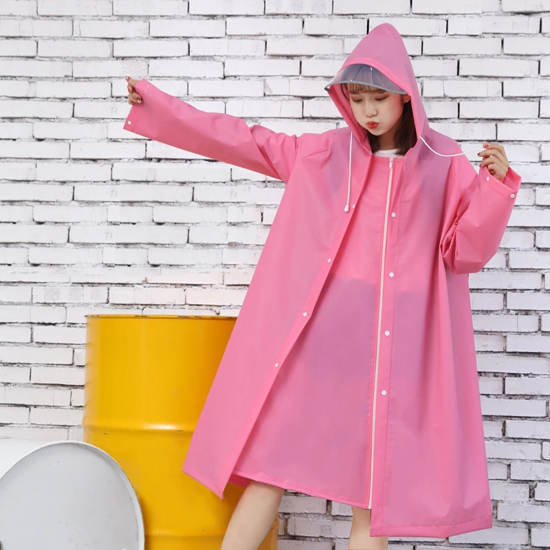 

Adult EVA Rain Poncho Raincoat Outdoor Women Men Travel Rainwear Waterproof Long Style Cycling Hiking Camping Hooded Rain coat