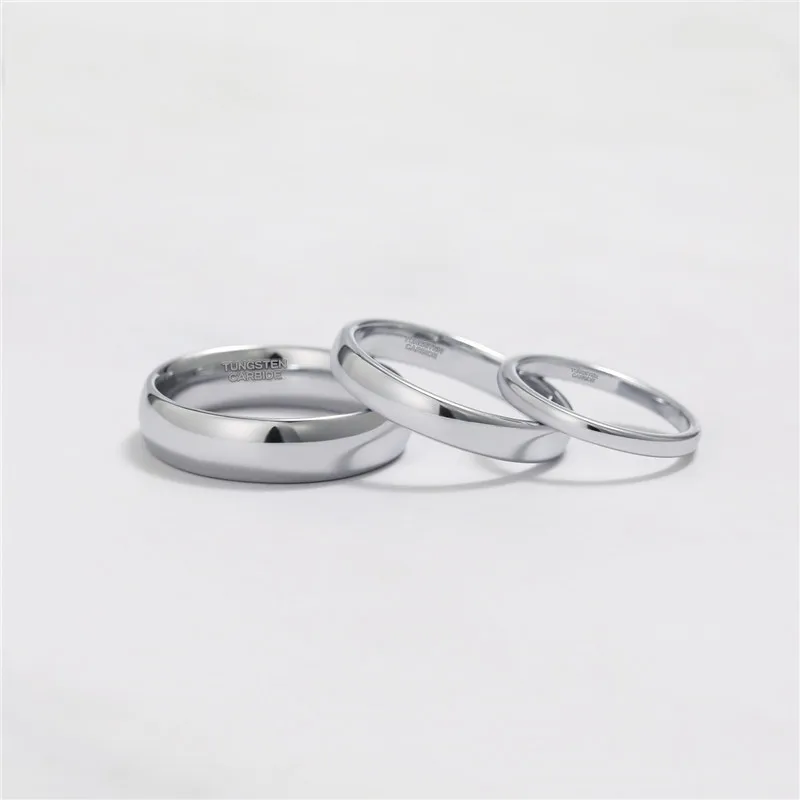 Somen Men Women Ring 2/4/6mm Tungsten Ring Wedding Band Anti-Allergy Smooth Couple Wedding Ring Fashion Jewelry Anillos Mujer