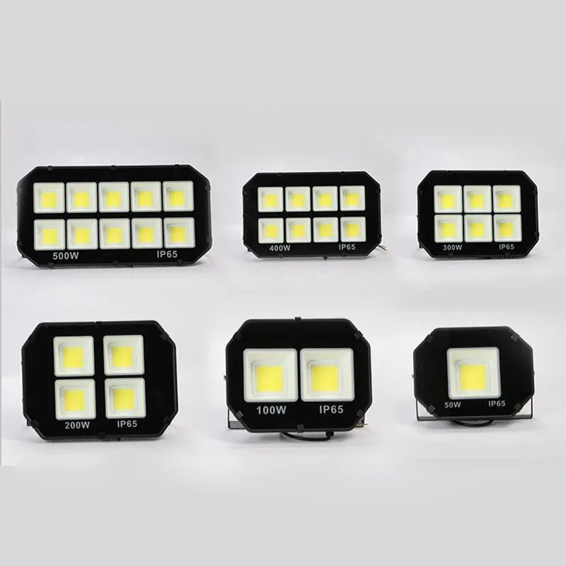 

6PCS NEW 50W100W 200W 300W 400W 500W COB LED Flood Lamp IP65 Waterproof AC 85-265V Outdoor Lighting LED Reflector Lamp