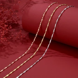 MIQIAO 925 Sterling Silver Melon Seed Chain Long 40 45 50 55 60 CM Width 0.7 0.8 1.2 MM Gold Rose Necklace Pendant Accessories