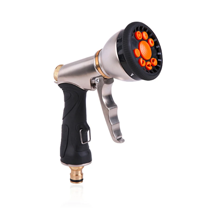 

1pcs Multi-Function High Pressure Water Gun 9 Functions Front Trigger Metal Gold Car Washing Horticultural irrigation Water Gun