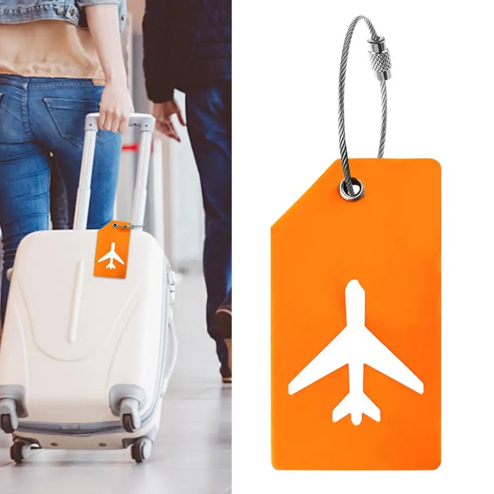 4pcs 가방 수하물 태그 라벨 가방 펜던트 실리콘 수하물 태그 핸드백 휴대용 여행 액세서리 이름 ID 주소 전화 태그