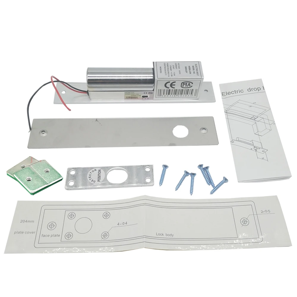 DC 12V Two Wire Low Temperature Electric Mortise Glass Door Lock Fail Safe Electric Bolt Lock