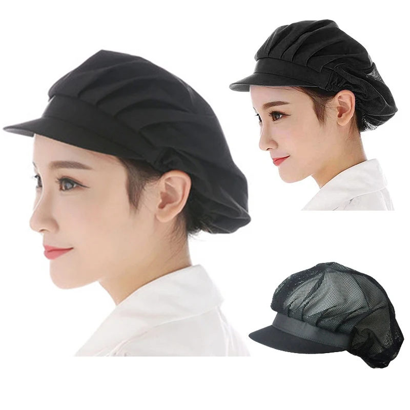 Men Women Chef Hat Restaurants Accessories Dustproof Cooking Cap Breathable Hotel Cook Cap Work Uniform Elastic Kitchen Hat