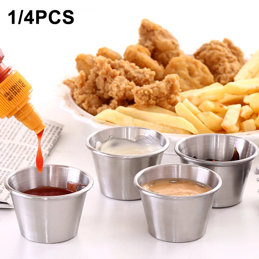 Stainless Steel Sauce Cup Individual Dipping Cups Portion Cups Ramekins Commercial Grade Safe/Portion Dipping Sauce Kitchen