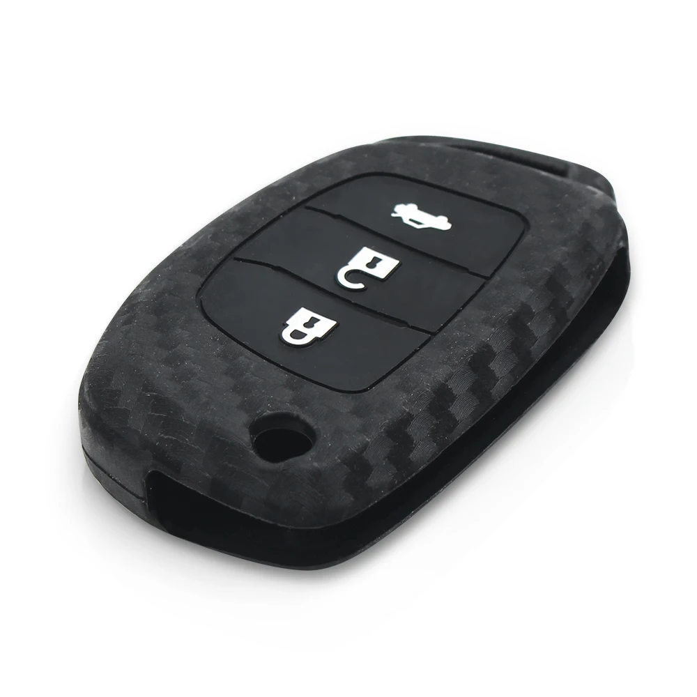 KEYYOU custodia portachiavi in Silicone a 3 pulsanti per Hyundai Creta Tucson Santa fe Elantra Sonata i20 i30 i40 i25 ix35 copertura telecomando