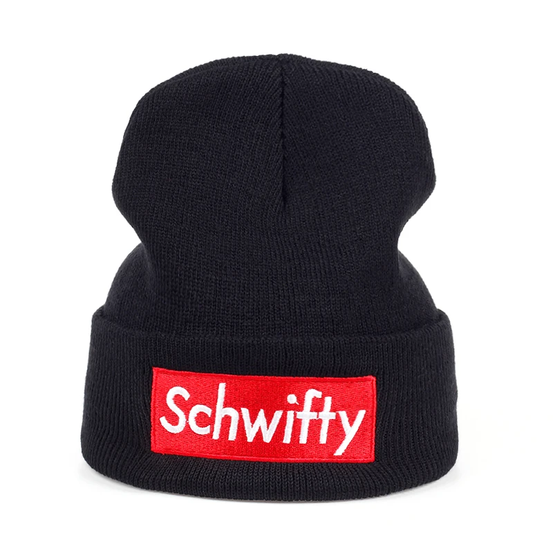 Schwifty Cotton Embroidery Knitted Hat American Anime Warm Winter Beanie Knit Cap Skullies & Beanies Unisex fashion Hip Hop caps