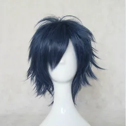 Hairjoy-peruca cosplay sintética para homens, em camadas, curto, reto, vermelho, verde, azul