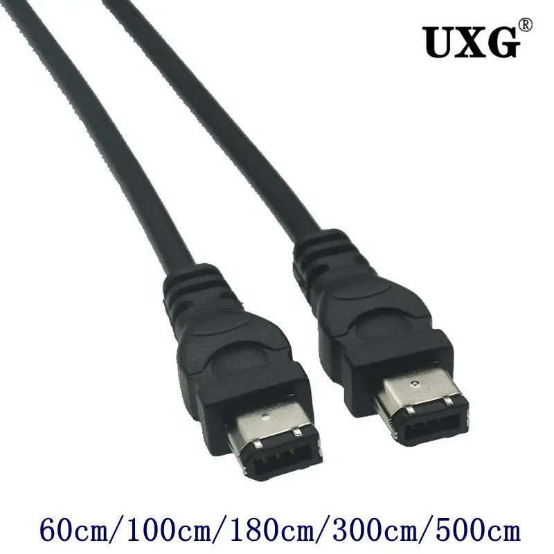 6 Pin 6pin IEEE 1394 IEEE 1394 Firewire 400 6 6 iLink Industrial Camera Cable IEEE 1394 Cable Cord 0.6m 1m 1.8M 3M 5M Black