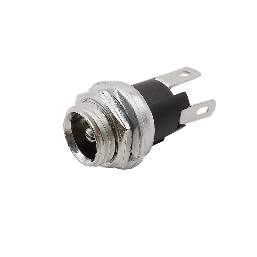 10PCS DC025M 5.5*2.1mm DC Socket With Nut 5.5x2.1 mm DC Power Jack Socket Female Panel Mount Connector DC-025M