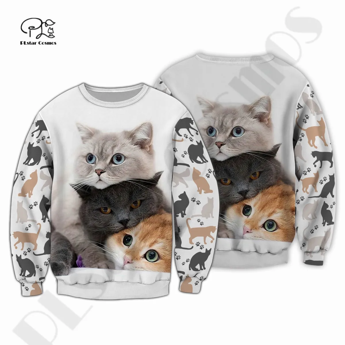 PLstar Cosmos il più nuovo 3Dprinted Cat Cute Pet Lover Harajuku Pullover Premium Streetwear felpe con cappuccio Unisex uniche/felpa/Zip A-7