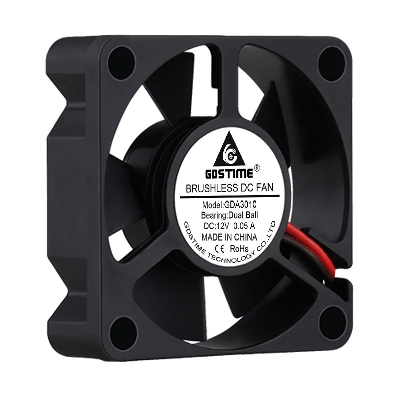 2 Pcs Gdstime DC 12V Fan 30mm 3010 Dual Ball Bearing 3D Printer High Speed Cooler Fan 30MMx10MM 3CM  Micro Laptop Cooling Fan