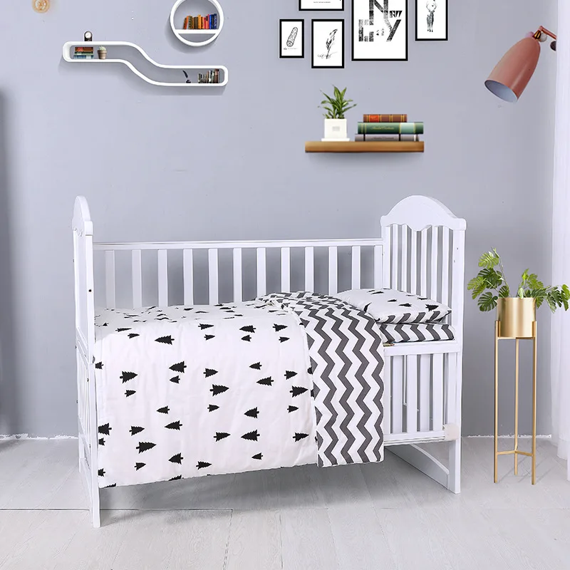 Baby Bedding Set Bumpers Cotton Print Newborn Mattress Cover Duvet Cover Baby Cot Sheet Pillowcase Crib Protective Case Bed Set