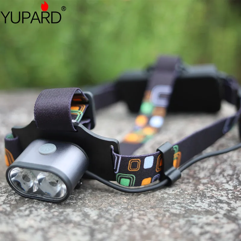 

YUPARD 2*XM-L T6 LED Headlamp two T6 LED torch light Waterproof bright Camping Hunting Headlight rechargeable 18650 battery