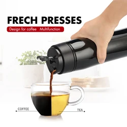 350ML Portable French Press Pot Insulation Stainless Steel Filter For Tea and Coffee Creative cafeteira Vacuum Flasks & Thermose