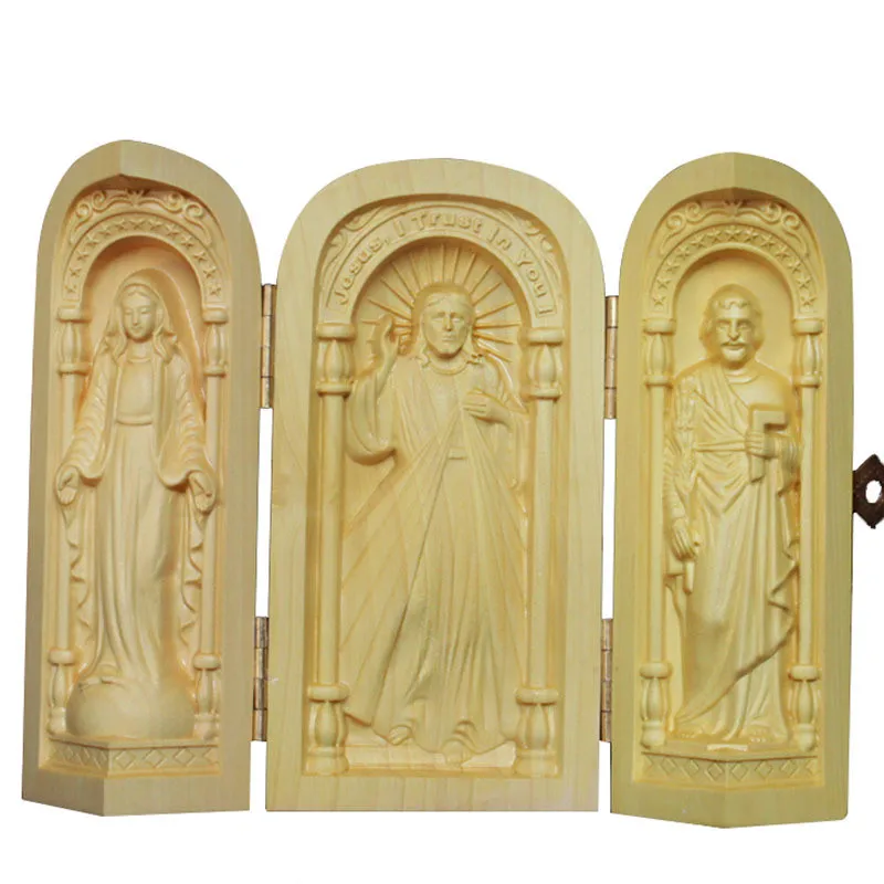 

Wooden hand-carved Jesus Our Lady statues et sculptures Figurines estatuas religiosas Christian Catholic Reliquary Church Gifts