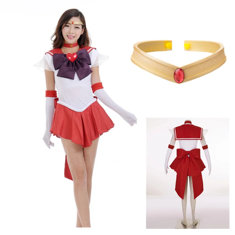 

Anime Cosplay Sailor Stars Hino Rei Cosyume Sailor Mars SuperS Women's Dress Suit Cosplay Halloween costume with dress