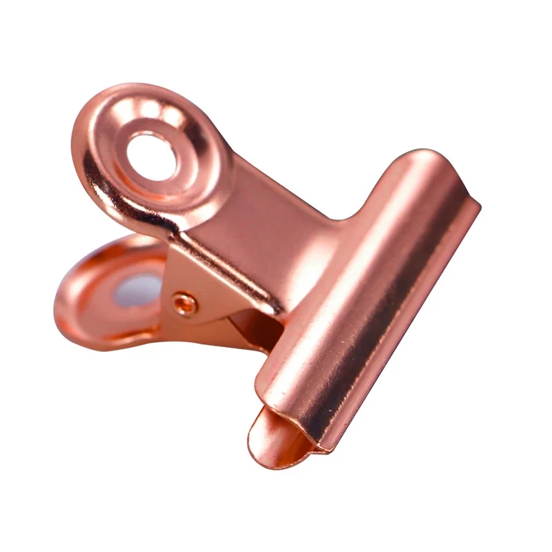 1000Pcs Round Metal Grip Clips Rose Gold Bulldog Clip Stainless Steel Ticket Clip Stationery Bills Metal Clip Office Supplies