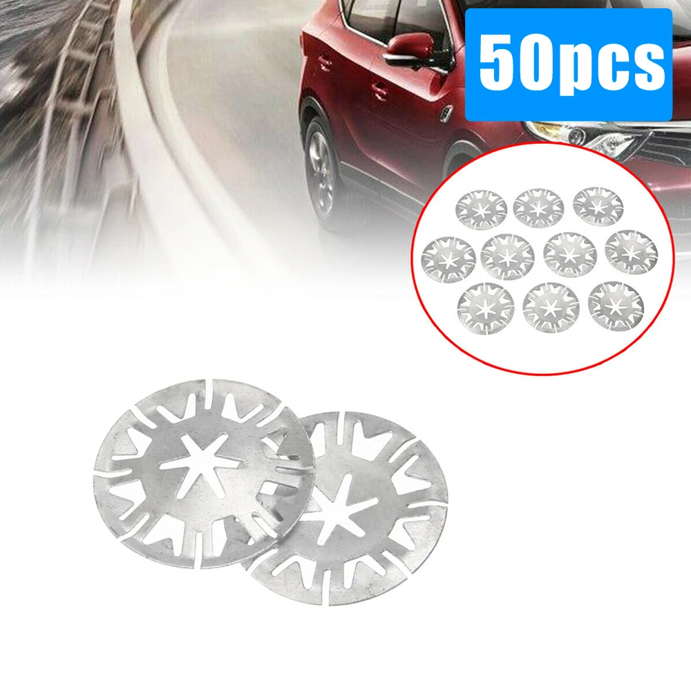 

50Pcs Silver Undertray Exhaust Heat Shield Metal Spring Washer Fixing Clip Nut Fit For VOLKSWAGEN Insulating Metal Clamp