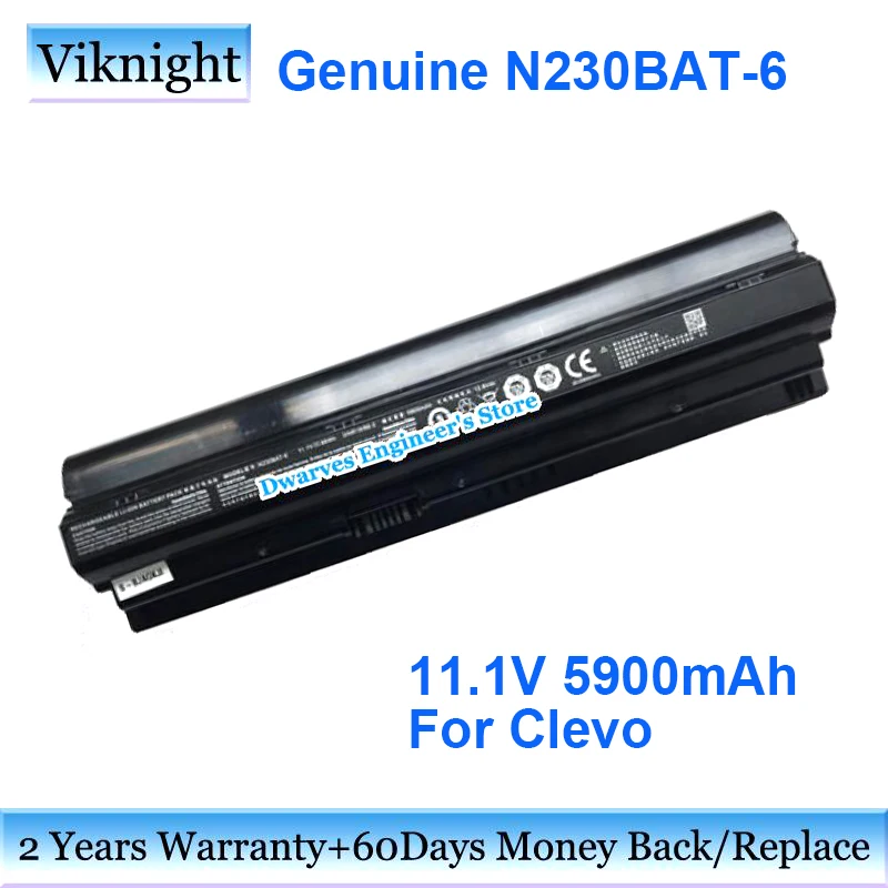 Genuine N230BAT-6 Battery For Clevo N230BAT-3 N230BAT6 Laptop Battery 11.1V 5900mAh 66Wh