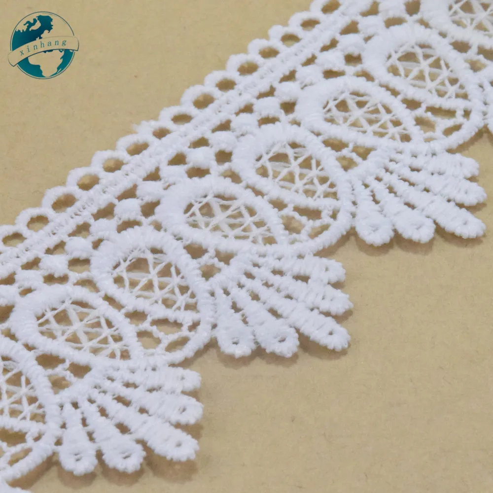 4.5cm White Polyester Lace Embroidery French Ribbon Fabric Guipure Diy Trims Warp Knitting Sewing Accessories Doll Dress#4276