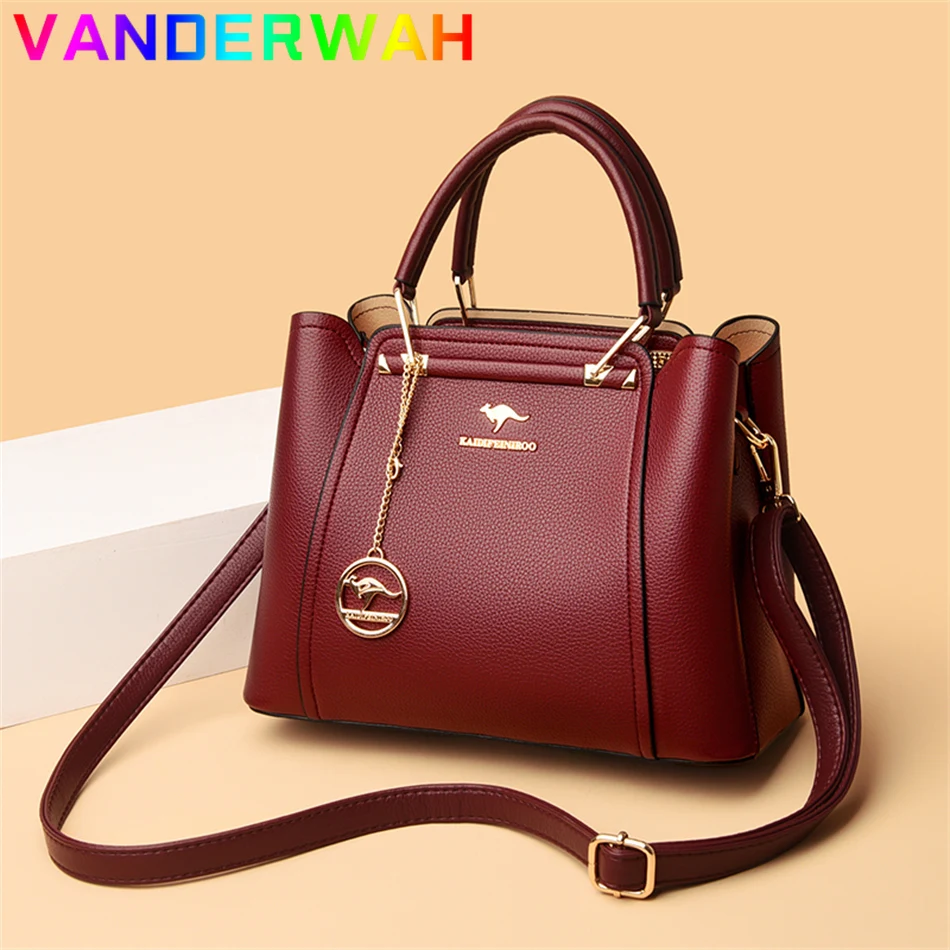 Casual Tote borsa da donna in morbida pelle Designer di lusso borsa A tracolla A 3 strati Lady Shopper Sac A Main