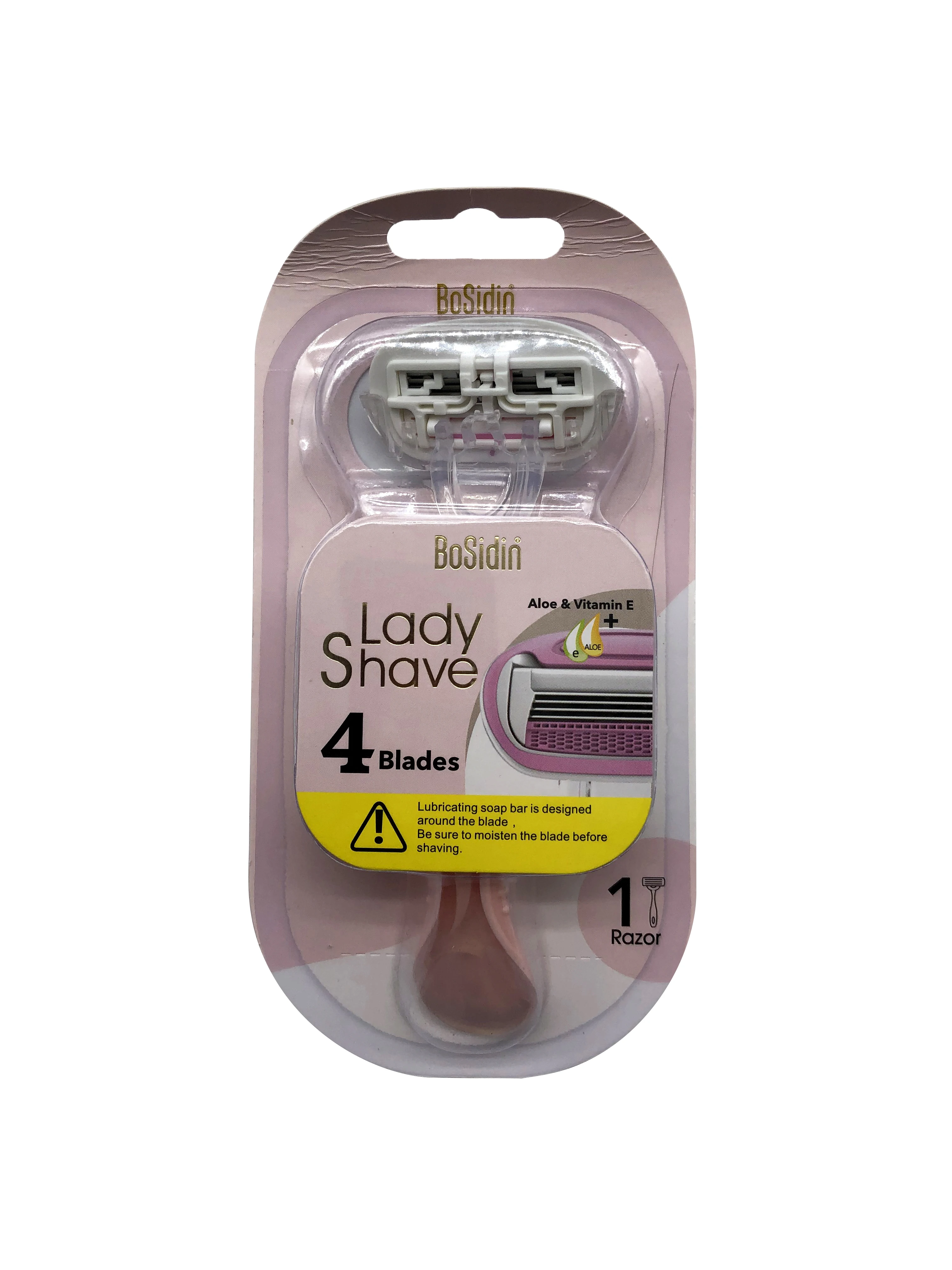 Aksesori Alat Penghilang Rambut Bosidin Cukur Merah Muda