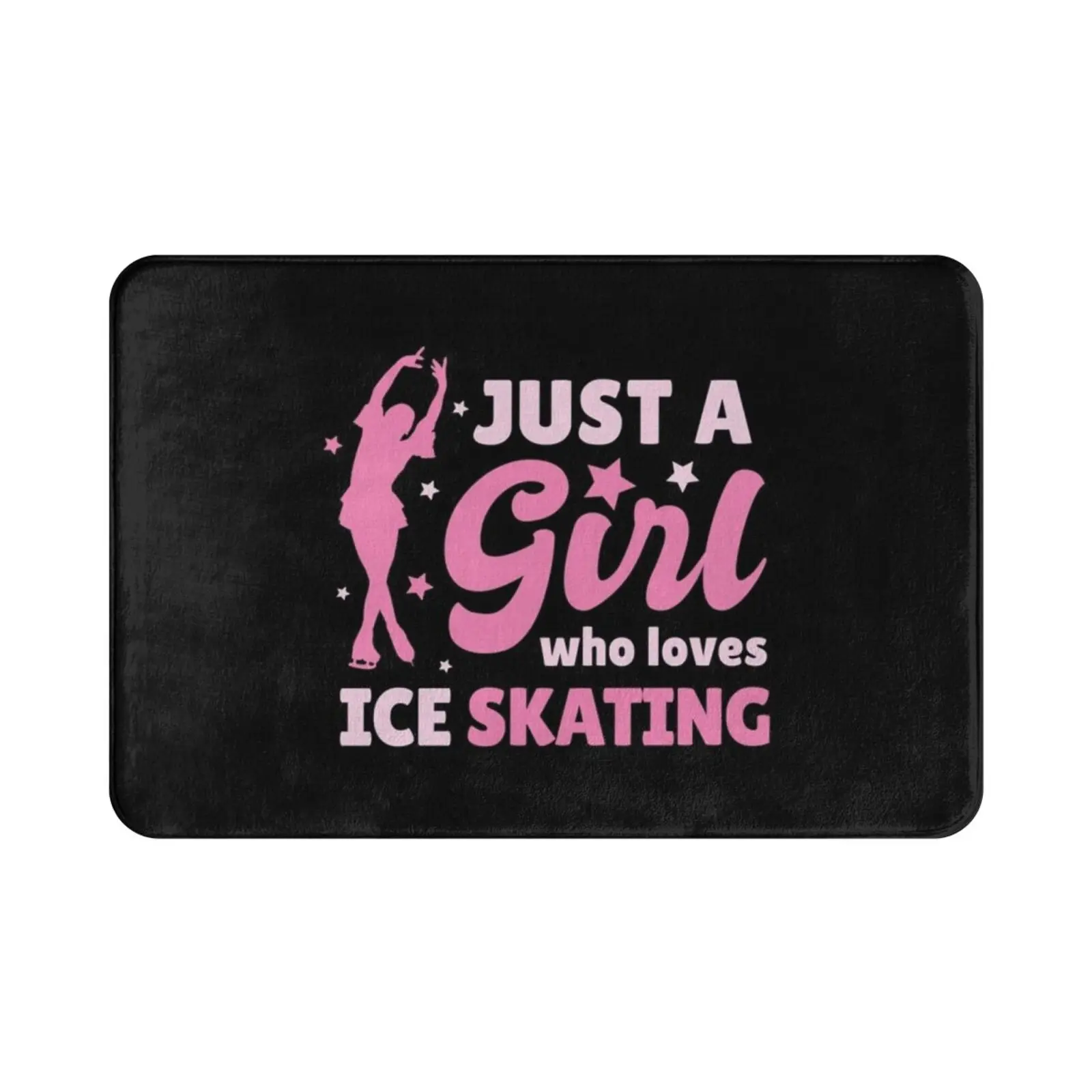 Just A Girl Who Loves Ice Skating Carpet Mat Rug Cushion Soft Non-Slip Skater Ice Skating Skates Girls Ice Rink Ice