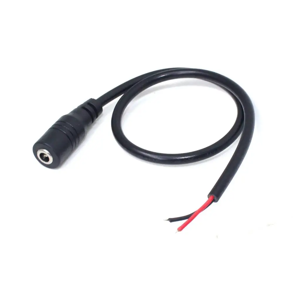 10pcs/lot DC 3.5*1.35mm Jack Plug Power Cable, 3.5 x 1.35mm DC Female/Male Adapter Stripped Cord For LED/Monitoring 30CM