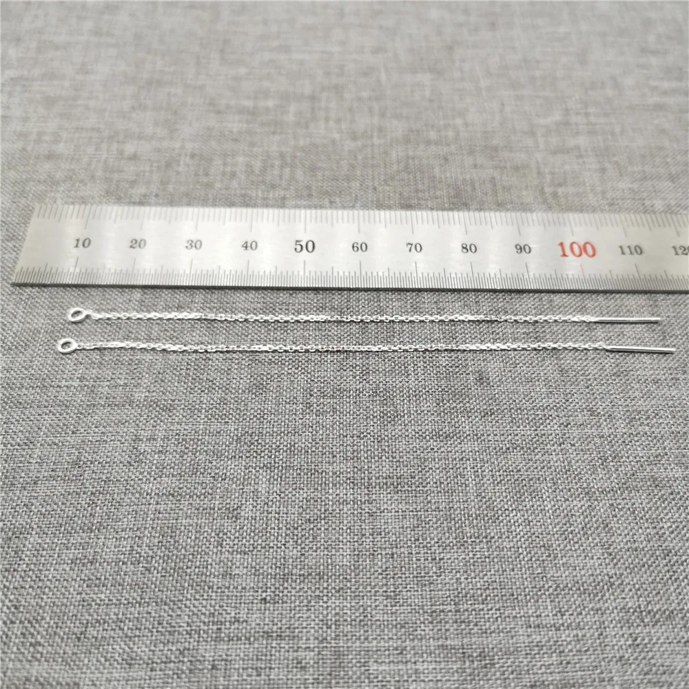 4 Pairs of 925 Sterling Silver Cable Chain Earring Threads Ear Threader 70mm 90mm 110mm