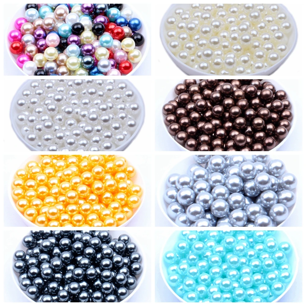 5mm 1000pcs No Hole Round Pearls Multiple Colors Imitation Pearls Craft Art DIY Bead Nail Art Decorations