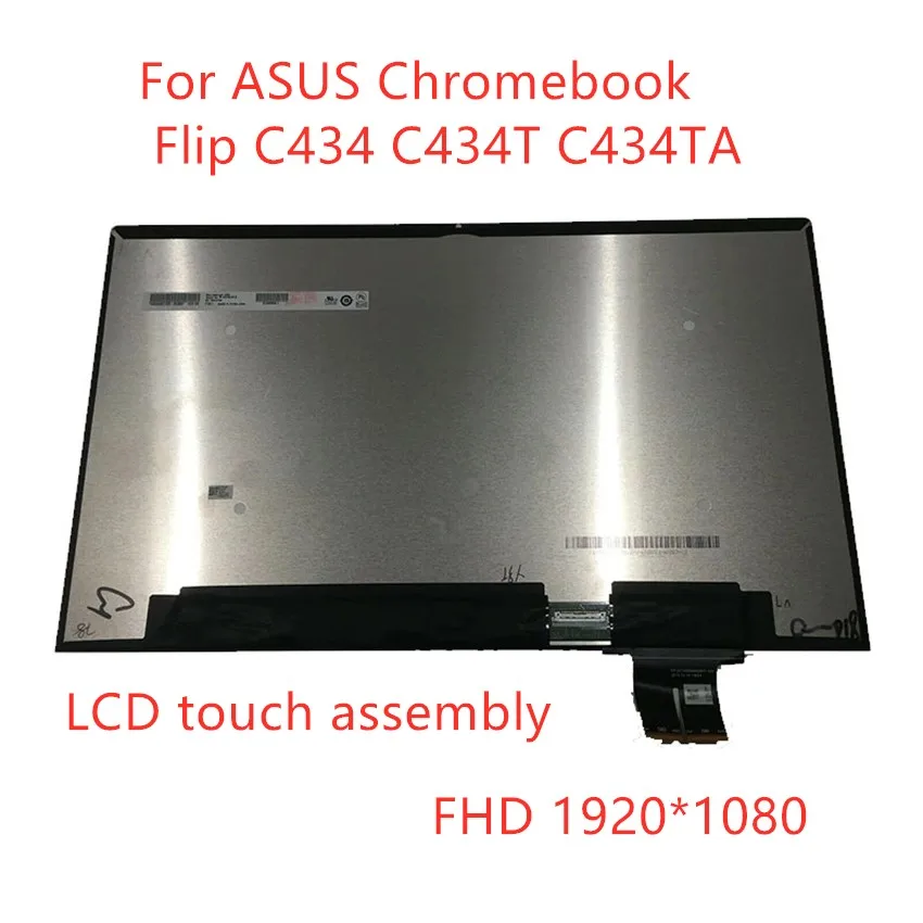 

Free shipping 14.0" FHD Laptop lcd Touch Screen Assembly replacement For Asus Chromebook Flip C434 C434T C434TA 18100-14013100