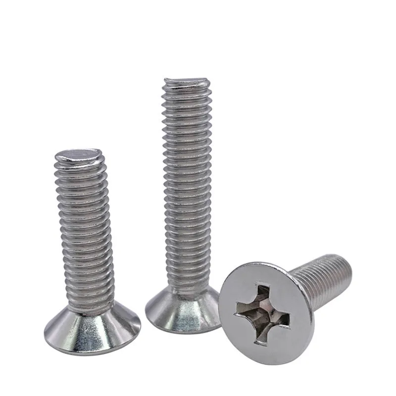 

10/50 M2 M2.5 M3 M3.5 M4 M5 M6 M8 A2-70 304 Stainless steel GB819 Cross Phillips Flat Countersunk Head Screw Bolt Length 3-100mm