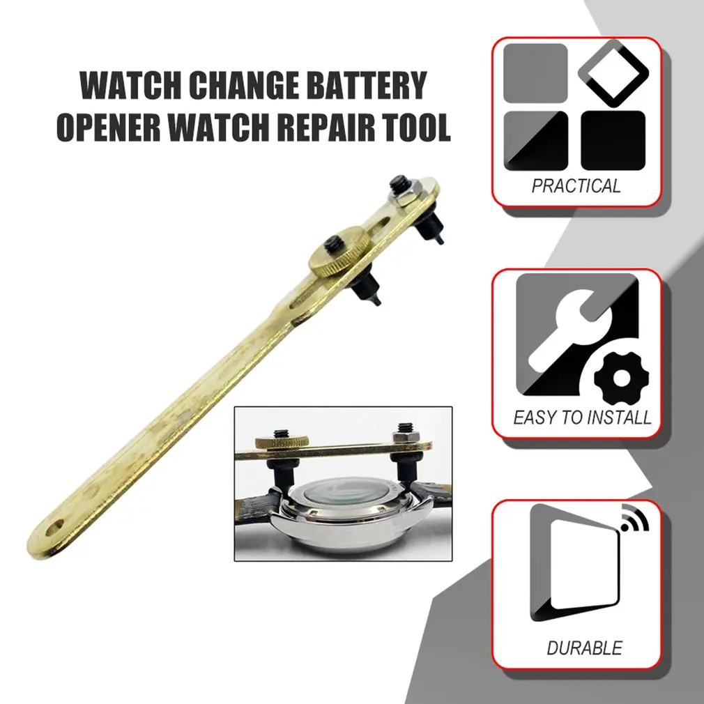 Adjustable Watch Back Case Cover Opener Battery Replacement Tool Wrench Spanner Remover Watch Repair Kit Tools for Watchmaker
