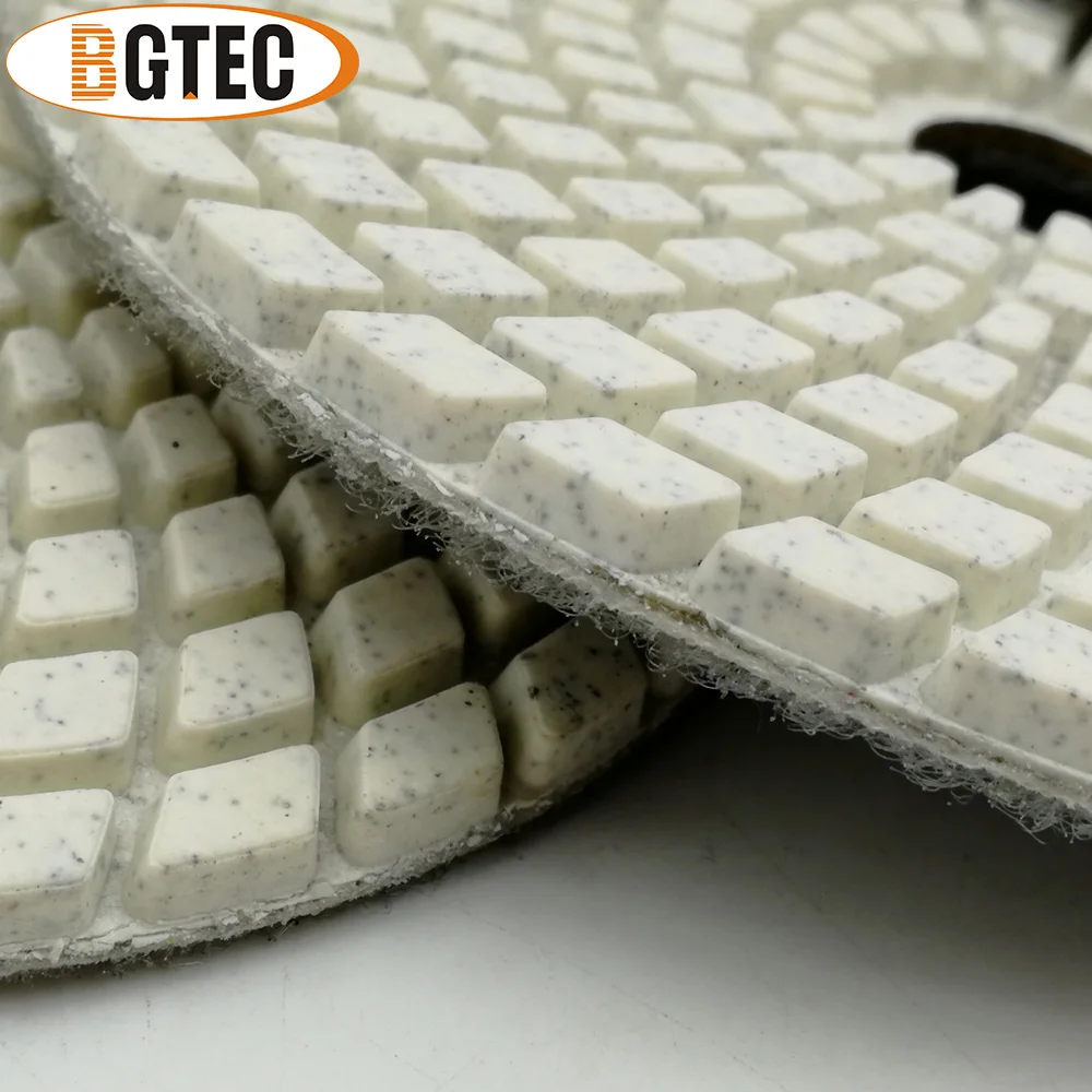 BGTEC 4 بوصة 7 قطع # 50 وسادات تلميع مرنة ماسية مبللة احترافية 100 مم قرص صنفرة لحجر الجرانيت والرخام والسيراميك