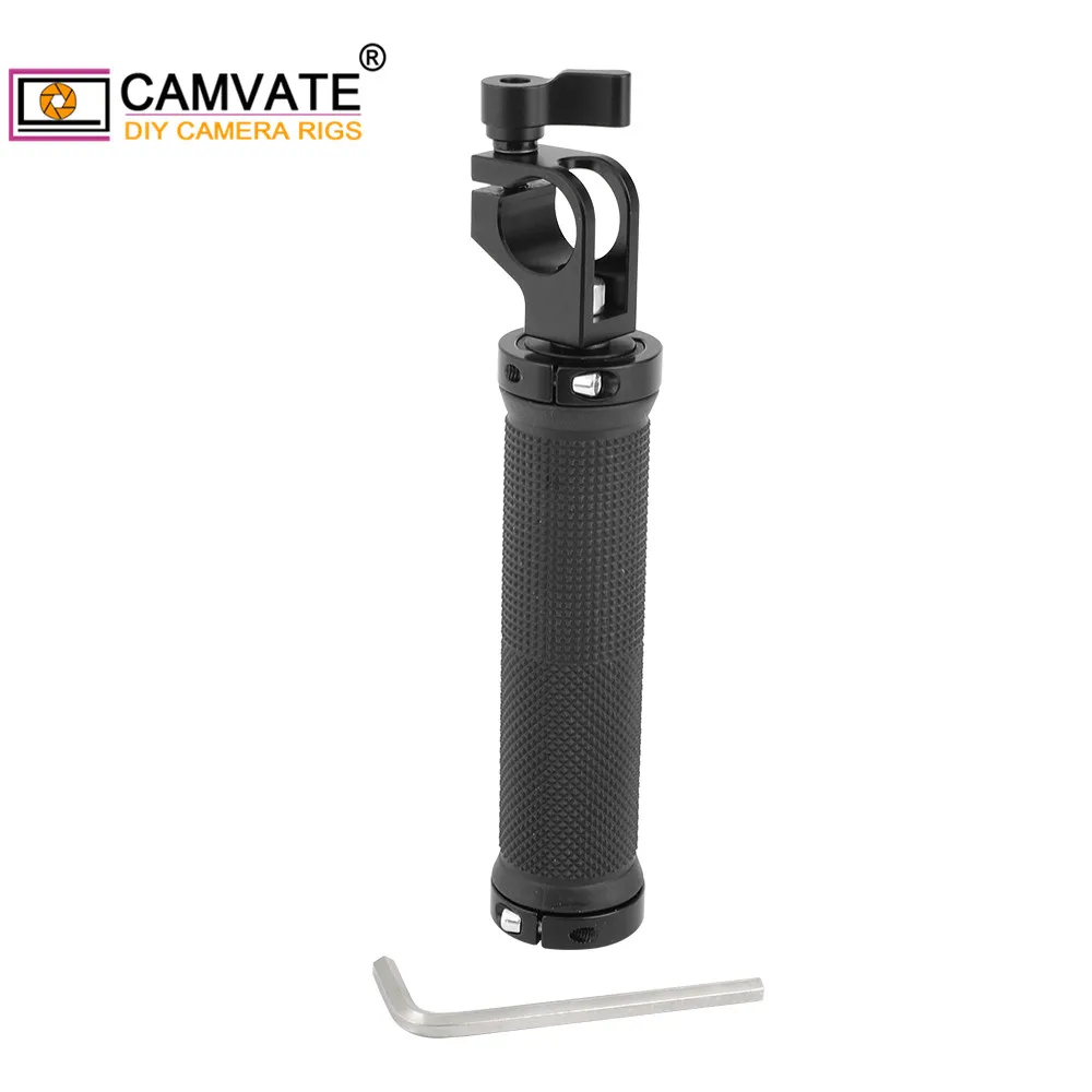 CAMVATE Camera Rubber Handgrip With Double-End Locking Ring & 19mm Single Rod Clamp Adapter For DSLR Camera Rod Support System