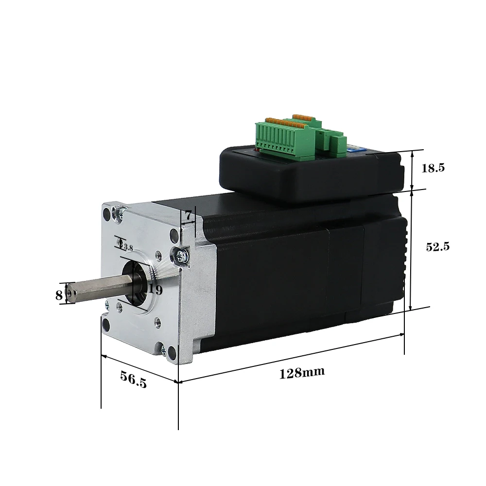 JMC iHSV57-30-14-36 Integrated Servo Motor with Driver 3000rpm 140w VDC 36v Mini Servo Motor & driver 8mm shaft 128mm length