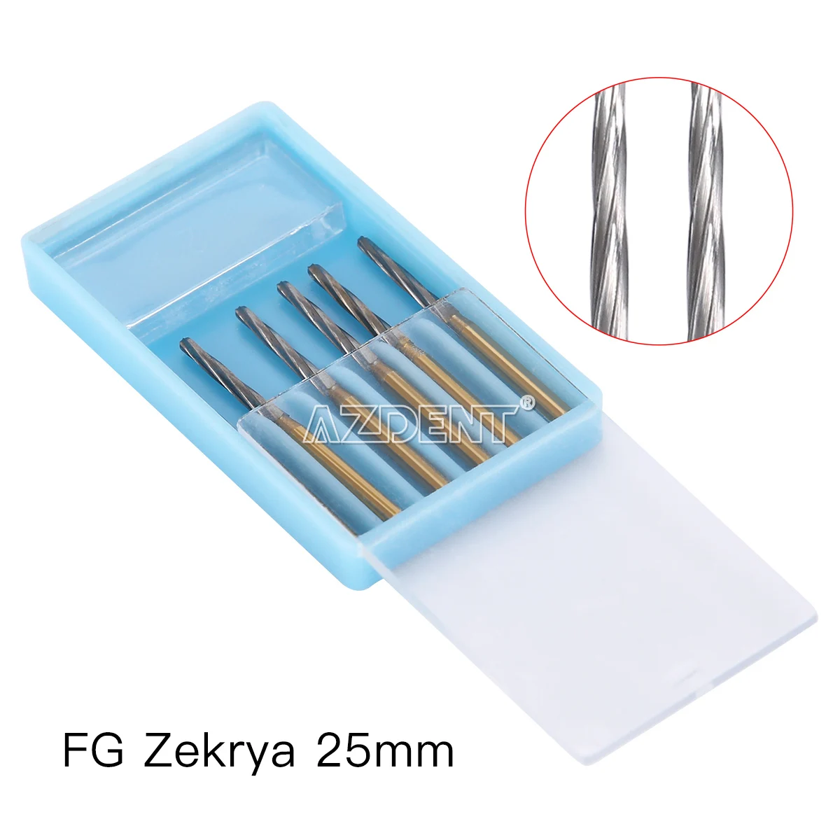 AZDENT 6pcs Dental FG Burs Drills Dental Surgical Carbide Tungsten Bone Cutters Finishing Burs 1.6mm for High Speed Handpiece