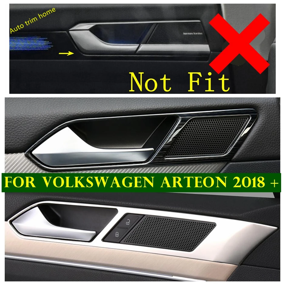 

Inner Car Door Pull Doorknob Handle Bowl Decoration Frame Cover Trim Black / Silver Fit For Volkswagen Arteon 2018 2019 2020