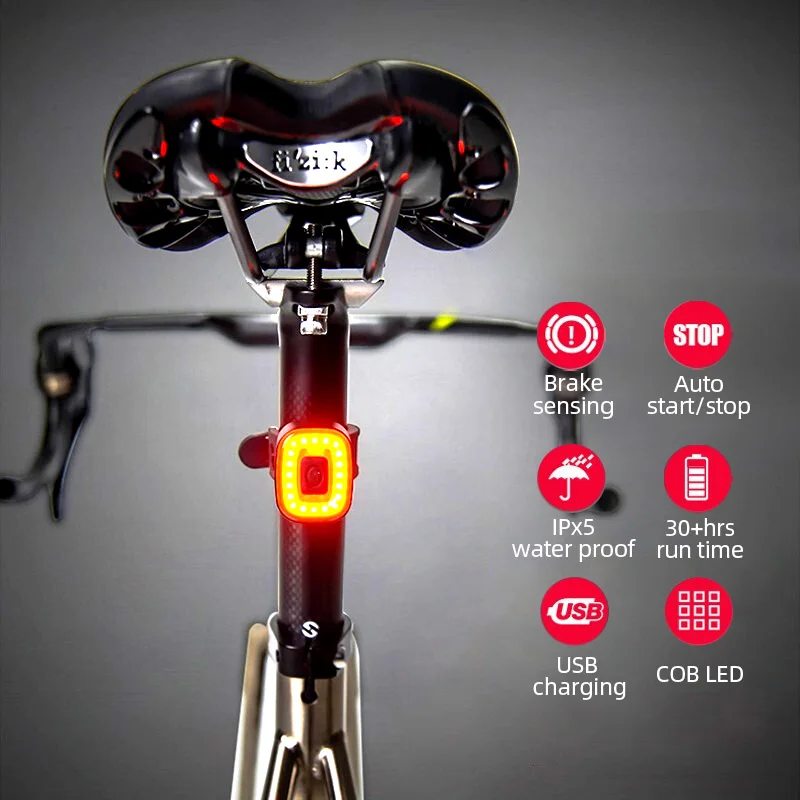 Xlite100 CubeLite II III Bicycle Taillights Intelligent Sensor Brake Bike Flashlight IPx5 Waterproof Cycling Road MTB Rear Light