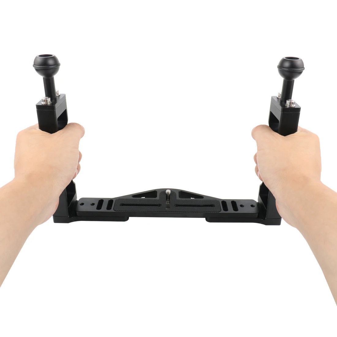 Aluminum Alloy Diving Tray Base Bracket Dual Handheld Grip for Gopro for DJI Action Camera Underwater Photography