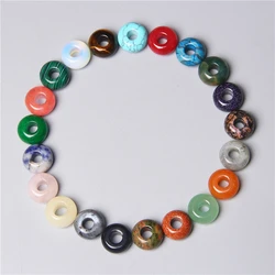 10pcs Natural 5mm Big Hole Mineral Stone Crystal European Spacer Beads Charm for Jewelry Making Bracelet Accessories 8x14mm