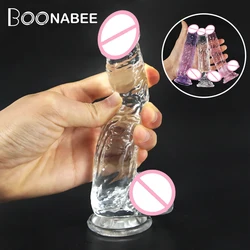 New Realistic Dildos With Super Strong Suction Cup Erotic Jelly Dildo Sex Toys for Woman Men Artificial Penis G-spot Simulation