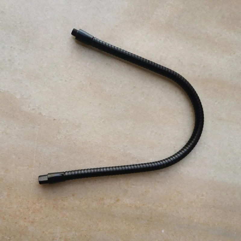 Tubo de cuello de cisne de rosca macho, Lámpara de trabajo de torno de tubo de serpentina, negro, diámetro de 8mm/10mm x 400mm, M8M10